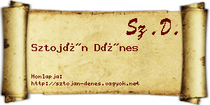 Sztoján Dénes névjegykártya