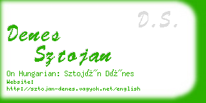 denes sztojan business card